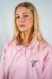 Baby Pink Aura Black Logo Hoodie