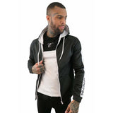 Contrast Zip Up Jacket - Black/White