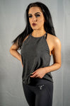 Grey High Neck Logo Top