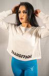 White Transition Cropped Crewneck