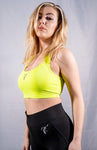 Electric Yellow Aura Logo Sports Bra