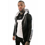 Contrast Zip Up Jacket - Black/White