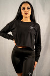 Black Cropped Crew Neck