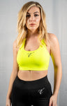 Electric Yellow Aura Logo Sports Bra