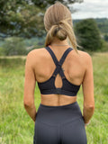 Charcoal Grey Logo Sports Bra