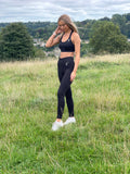 Deep Black Logo Sports Bra