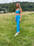 Turquoise Blue Aura Logo Leggings